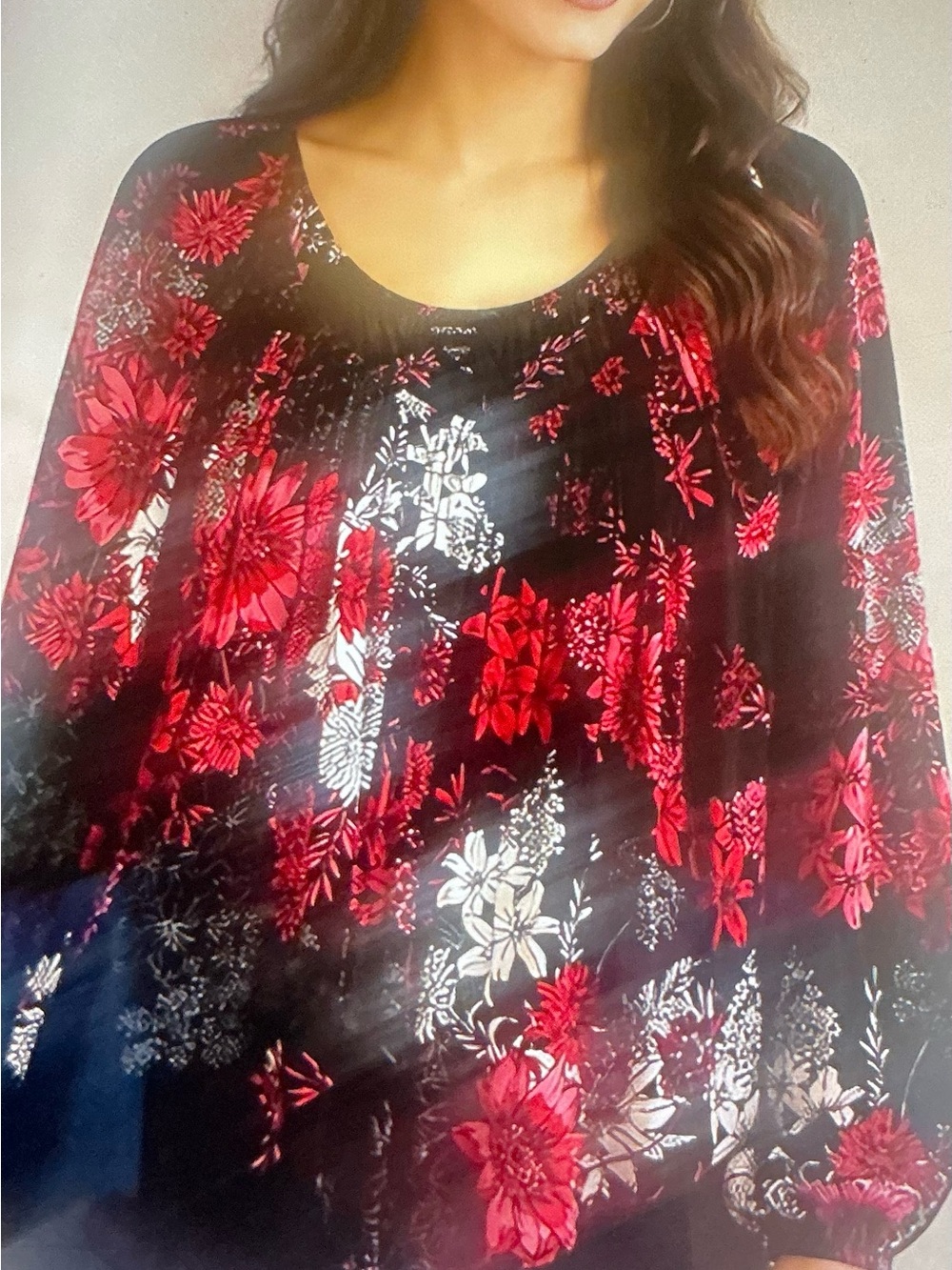 KAREN KANE FLORAL PEASANT BLOUSE (XL)